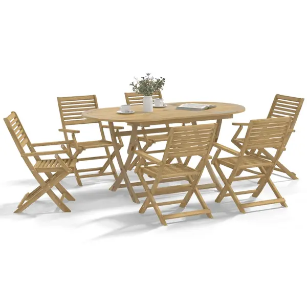 Gossi scaune gradina pliante 8 buc 54,5x61,5x86,5cm lemn masiv acacia
