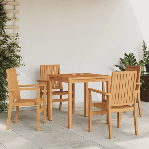 Gossi scaune gradina stivuibile 4 buc. 56,5x57,5x91 cm lemn masiv tec