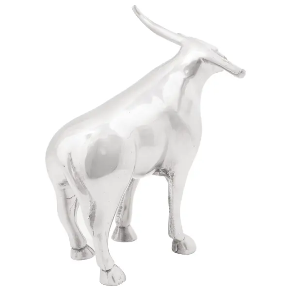 Gossi sculptura taur argintie 20x17x23 cm aluminiu