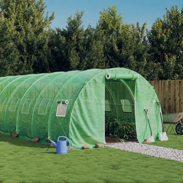 Gossi sera cu cadru din otel, verde, 18 m2, 6x3x2 m
