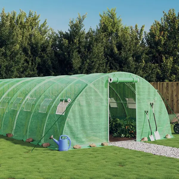Gossi sera cu cadru din otel, verde, 32 m2, 8x4x2 m