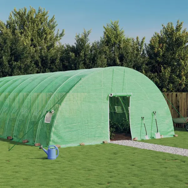 Gossi sera cu cadru din otel, verde, 72 m2, 12x6x2,85 m