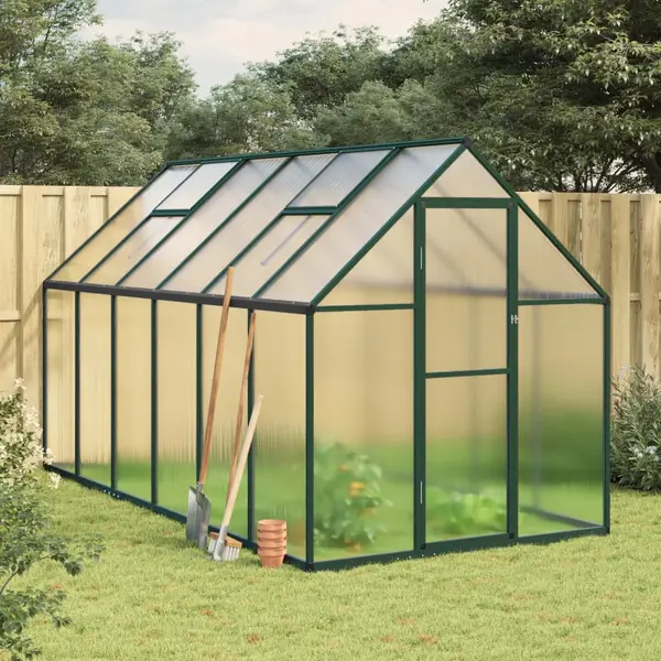 Gossi sere cu cadru de baza, verde, 334x169x195 cm, aluminiu