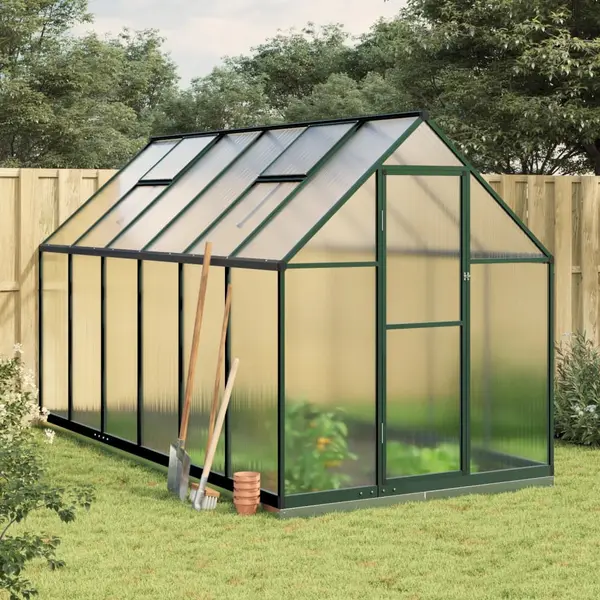 Gossi sere cu cadru de baza, verde, 334x169x202 cm, aluminiu