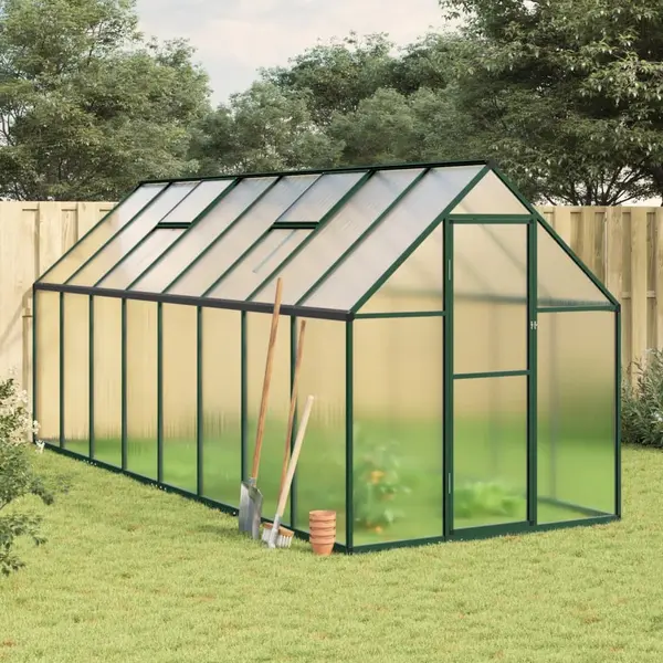 Gossi sere cu cadru de baza, verde, 445x169x195 cm, aluminiu