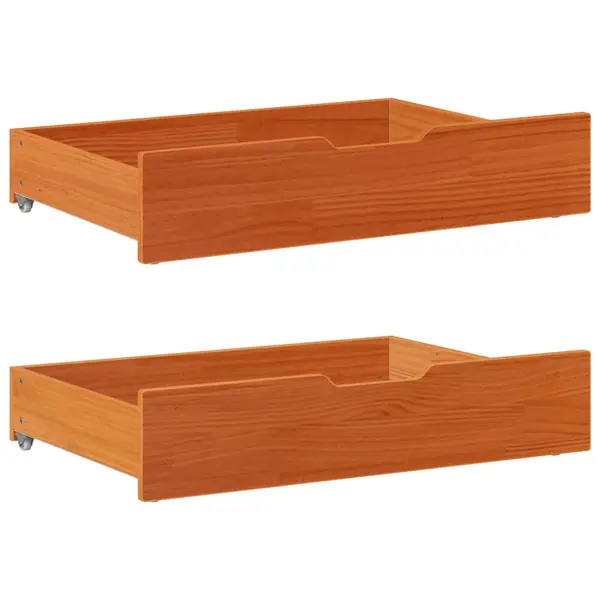 Gossi sertare de pat 2 buc. 80x55x16 cm maro ceruit lemn masiv de pin