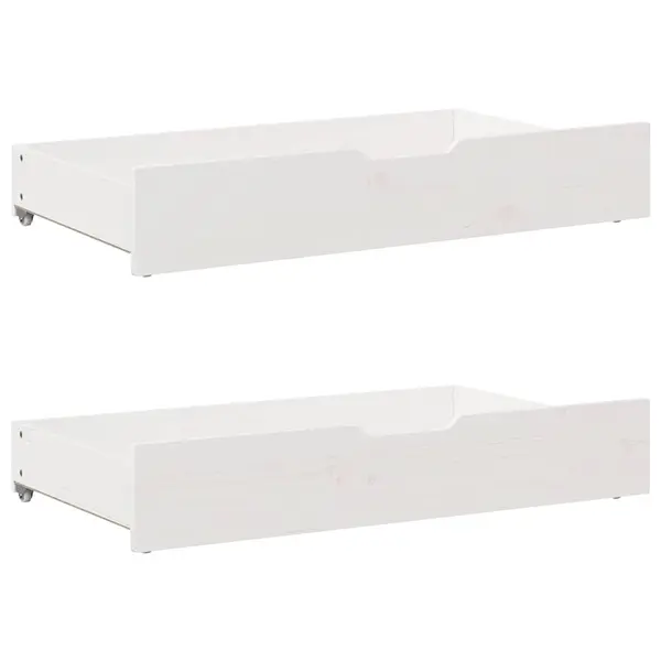 Gossi sertare de pat, 2 buc., 90x55x16 cm, alb, lemn masiv de pin