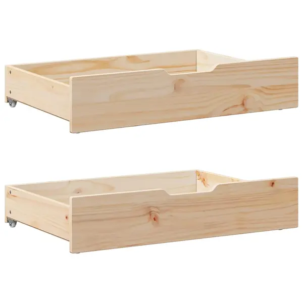 Gossi sertare de pat cu roti, 2 buc., 85x55x17 cm, lemn masiv de pin