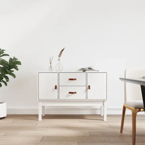 Gossi servanta, alb, 110x40x78 cm, lemn masiv de pin