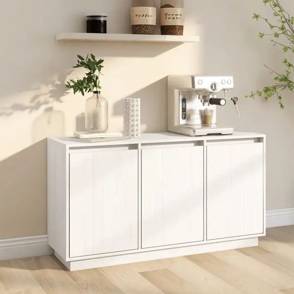 Gossi servanta, alb, 111x34x60 cm, lemn masiv de pin