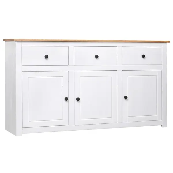 Gossi servanta, alb, 135 x 40 x 80 cm, lemn masiv de pin, gama panama
