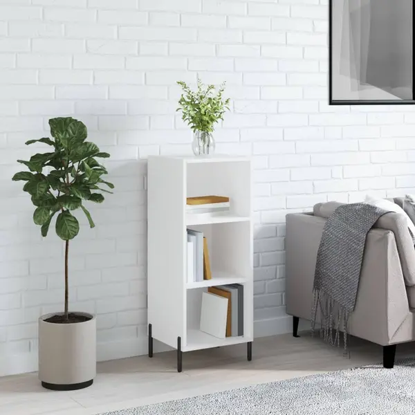 Gossi servanta, alb, 34,5x32,5x90 cm, lemn prelucrat