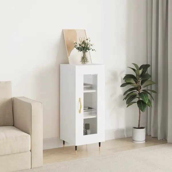 Gossi servanta, alb, 34,5x34x90 cm, lemn compozit