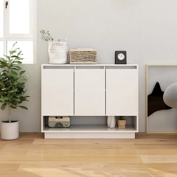 Gossi servanta, alb, 97x31x75 cm, lemn prelucrat