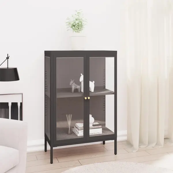 Gossi servanta, antracit, 75x35x105 cm, otel si sticla
