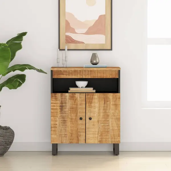 Gossi servanta cu 2 usi, 60x33x75 cm, lemn masiv de mango