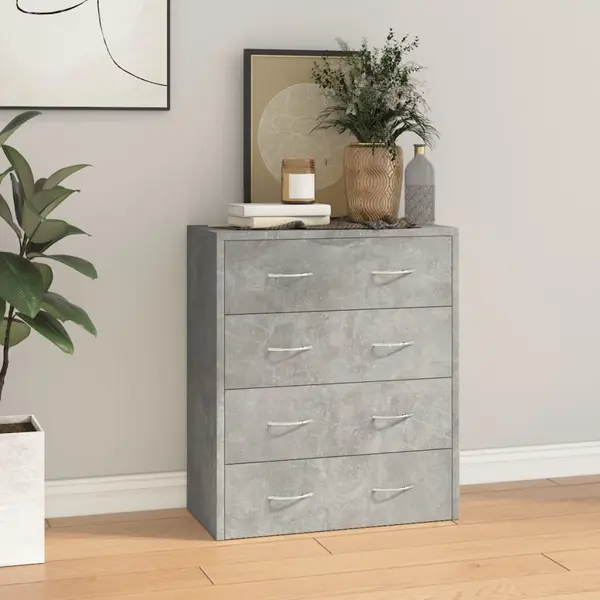 Gossi servanta cu 4 sertare, gri beton, 60x30,5x71 cm