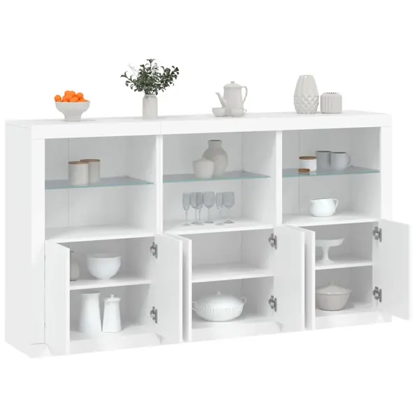 Gossi servanta cu lumini led, alb, 181,5x37x100 cm