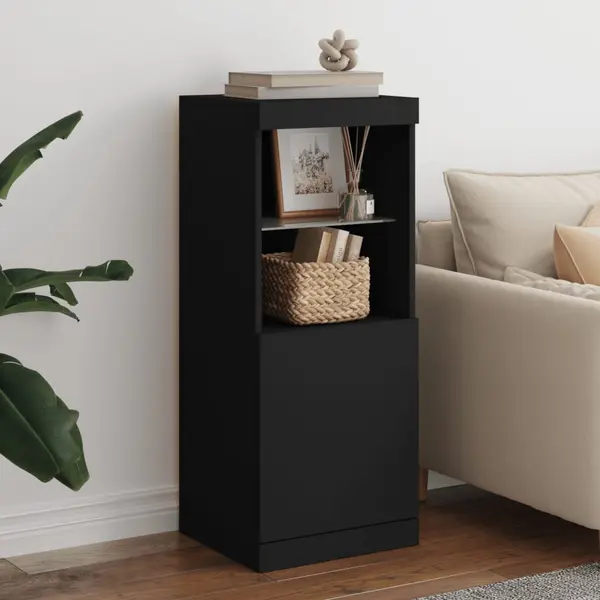 Gossi servanta cu lumini led, negru, 41x37x100 cm