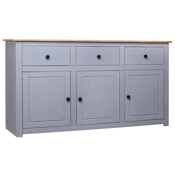 Gossi servanta, gri, 135 x 40 x 80 cm, lemn masiv pin, gama panama