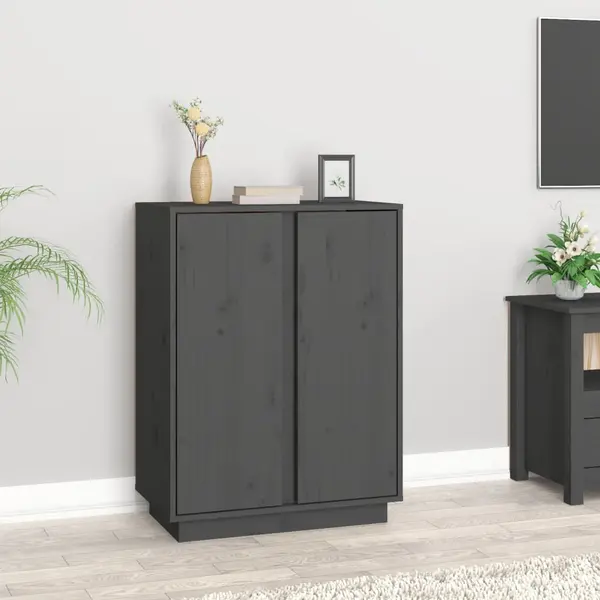 Gossi servanta, gri, 60x35x80 cm, lemn masiv de pin