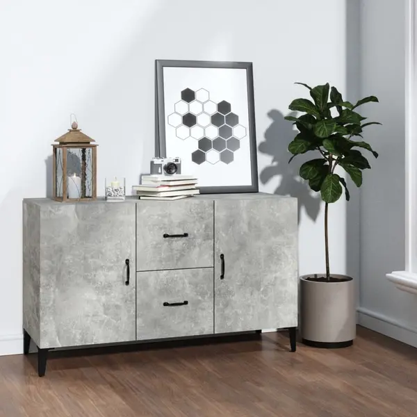 Gossi servanta, gri beton, 100x36x60 cm, lemn compozit
