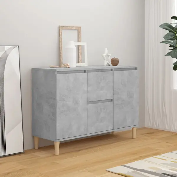 Gossi servanta, gri beton, 101x35x70 cm, lemn prelucrat