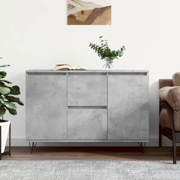 Gossi servanta, gri beton, 104x35x70 cm, lemn prelucrat
