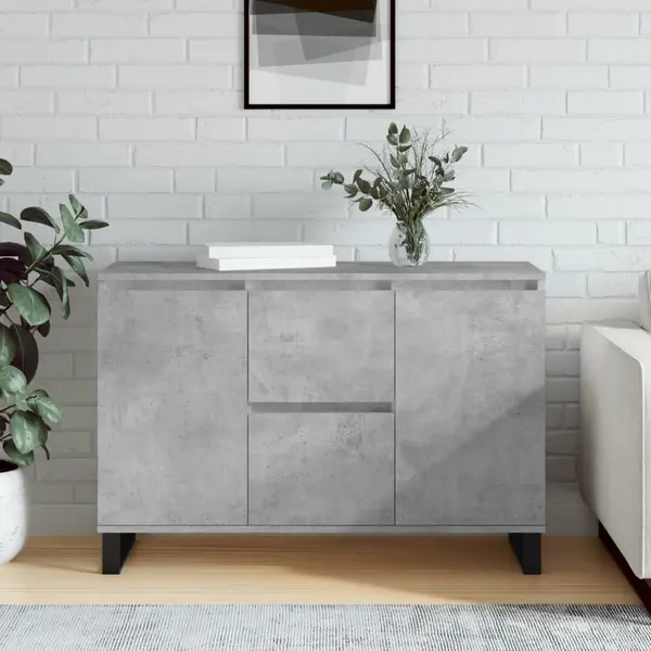 Gossi servanta, gri beton, 104x35x70 cm, lemn prelucrat