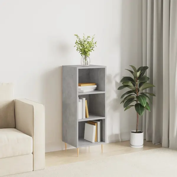 Gossi servanta, gri beton, 34,5x32,5x90 cm, lemn prelucrat
