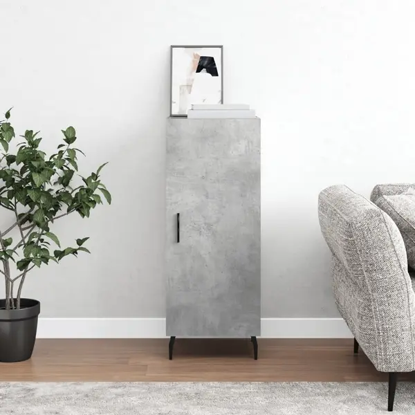 Gossi servanta, gri beton, 34,5x34x90 cm, lemn compozit