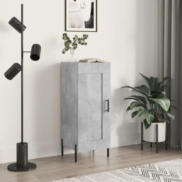Gossi servanta, gri beton, 34,5x34x90 cm, lemn compozit