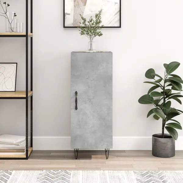 Gossi servanta, gri beton, 34,5x34x90 cm, lemn compozit