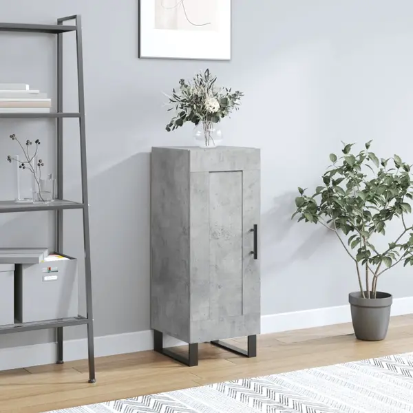 Gossi servanta, gri beton, 34,5x34x90 cm, lemn compozit