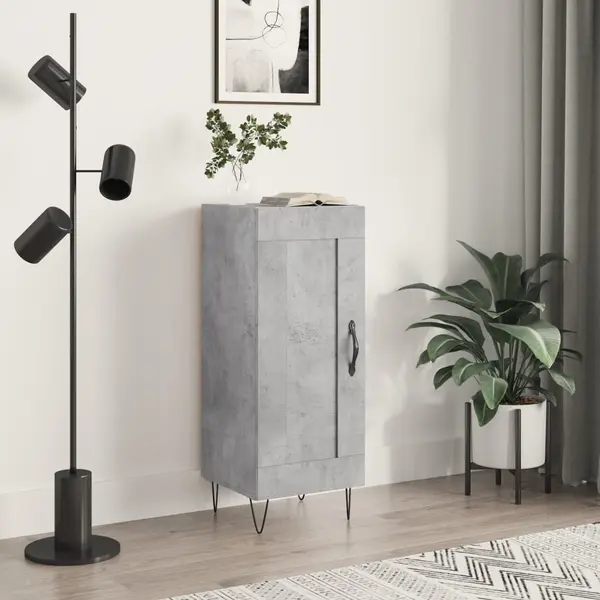 Gossi servanta, gri beton, 34,5x34x90 cm, lemn compozit