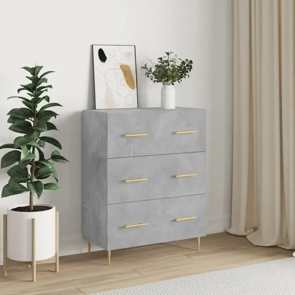Gossi servanta, gri beton, 69,5x34x90 cm, lemn compozit