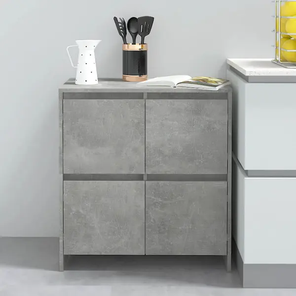 Gossi servanta, gri beton, 70x41x75 cm, lemn prelucrat