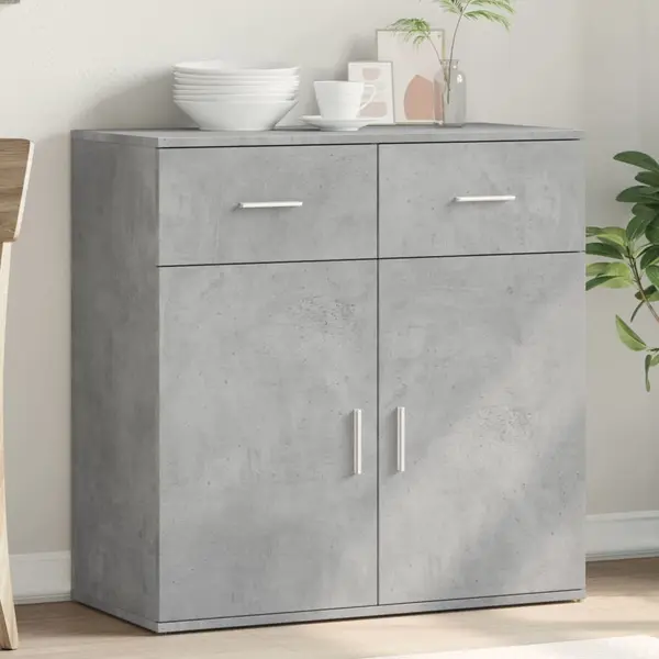 Gossi servanta, gri beton, 79x38x80 cm, lemn compozit