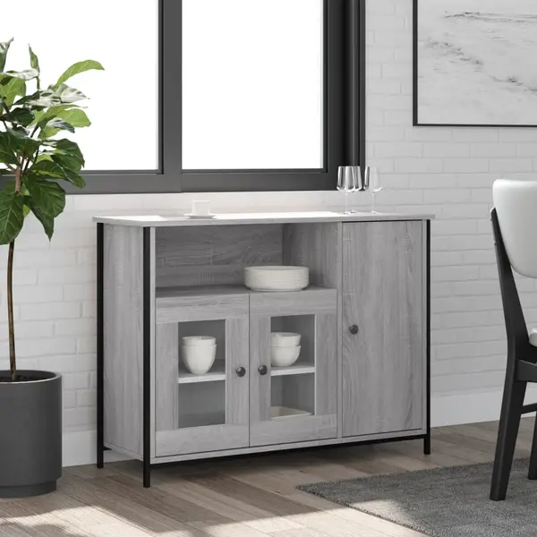 Gossi servanta, gri sonoma, 100x35x75 cm, lemn compozit