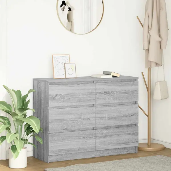 Gossi servanta, gri sonoma, 100x35x76 cm, lemn prelucrat