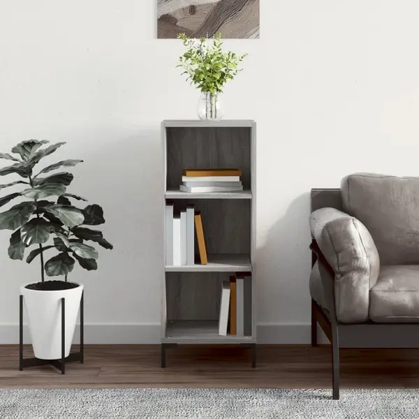 Gossi servanta, gri sonoma, 34,5x32,5x90 cm, lemn compozit