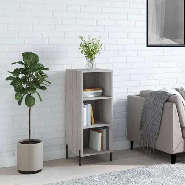 Gossi servanta, gri sonoma, 34,5x32,5x90 cm, lemn compozit