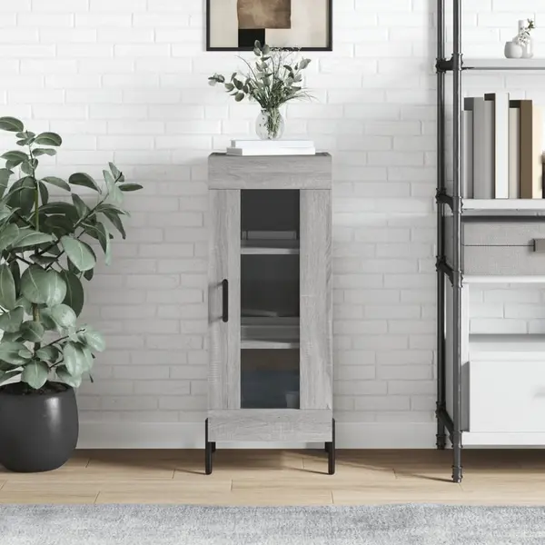 Gossi servanta, gri sonoma, 34,5x34x90 cm, lemn compozit