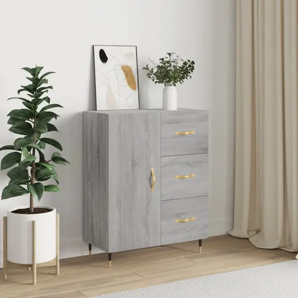 Gossi servanta, gri sonoma, 69,5x34x90 cm, lemn compozit