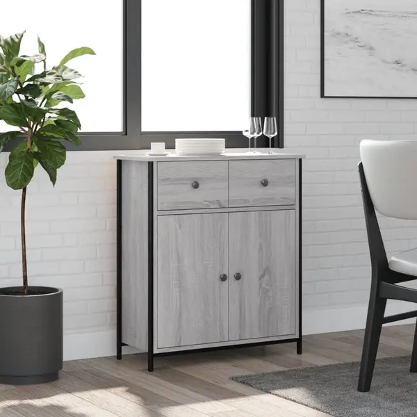 Gossi servanta, gri sonoma, 70x30x80 cm, lemn prelucrat