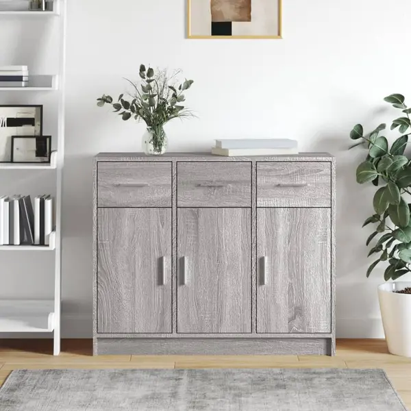 Gossi servanta, gri sonoma,91x28x75 cm, lemn prelucrat