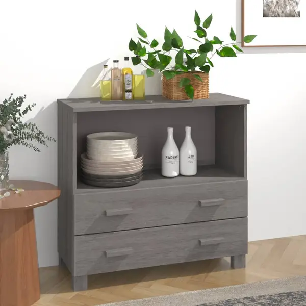 Gossi servanta „hamar”, gri deschis, 85x35x80 cm, lemn masiv pin