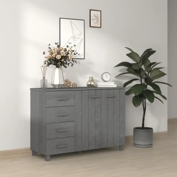 Gossi servanta „hamar”, gri inchis, 113x40x80 cm, lemn masiv pin