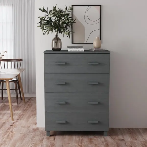 Gossi servanta „hamar”, gri inchis, 79x40x103,5 cm, lemn masiv pin