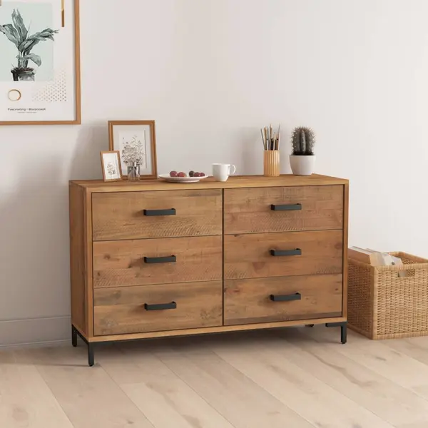Gossi servanta, maro, 110x35x70 cm, lemn masiv de pin reciclat